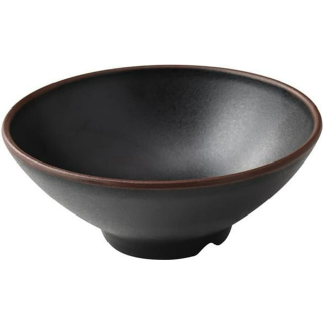 Yanco NA-609BK Nature Art 9 x 3.5 in. Ramen Bowl, Black - 55 oz - Melamine - Pack of 24