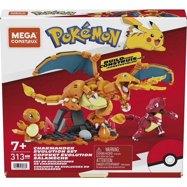 Mega Pokemon Building Set - Charmander Evolution - One Colour