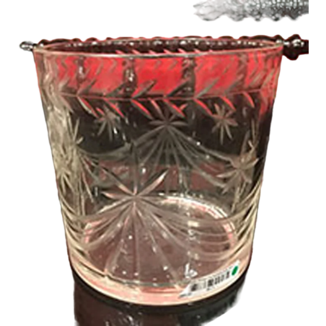 Glass Ice Bucket with Circle Cut