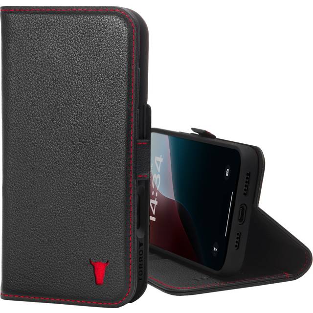 iPhone 16 Pro Max Leather Wallet Case (MagSafe Charging) - Navy Blue