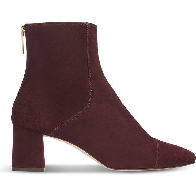 Lk Bennett Womens Bor-bordeaux Maxine Square-toe Suede Heeled Ankle Boots Eur 35 / 2 Uk Women - BOR-BORDEAUX