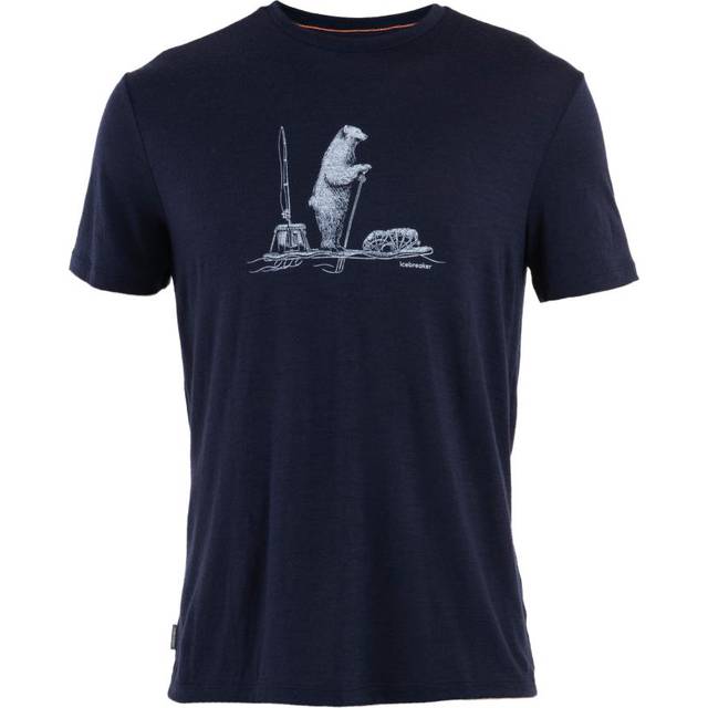 Icebreaker Mens Merino 150 Tech Lite S/S T (Blå (MIDNIGHT NAVY/POLAR PADDLE) Small)