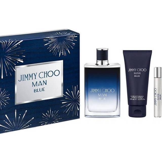 Jimmy Choo Man Blue 100ml EDT Spray + 7.5ml EDT Spray + 100ml All-Over Shower Gel Gift Set