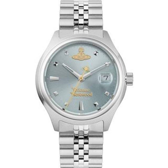 Vivienne Westwood Little Camberwell Quartz Watch with Light Blue Dial and Stainless Steel Bracelet, Blue, Women