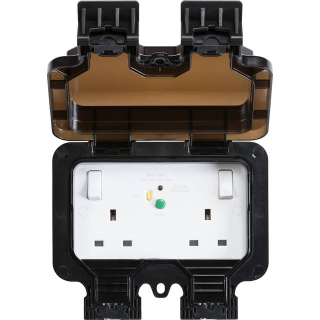 Knightsbridge IP66 13A 2G DP RCD Switched Socket - Type A (30mA) - OP9RCD