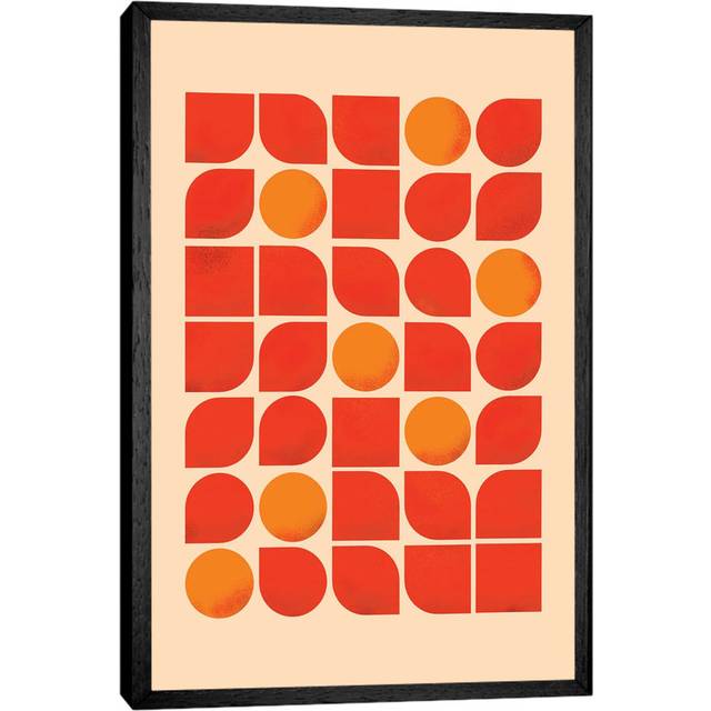 Fun Mid Century Geometry by Show Me Mars - Gallery-Wrapped Canvas Giclée on Canvas - Black Framed (66.04 cm H x 45.72 cm W)
