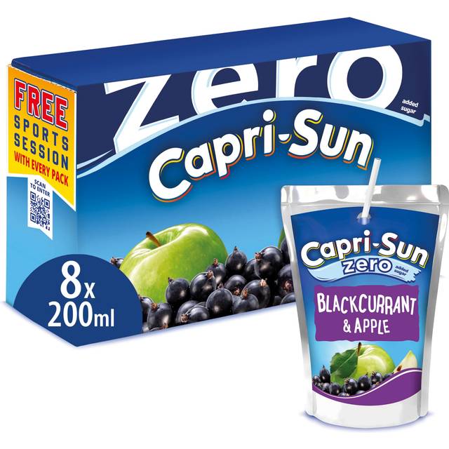 Capri-Sun Zero Apple and Blackcurrant 8 x 200ml Kids' Juice Drink