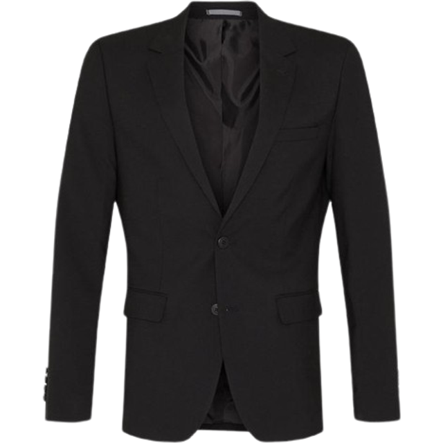 Mens Black Slim Fit Essential Suit Jacket - 46R