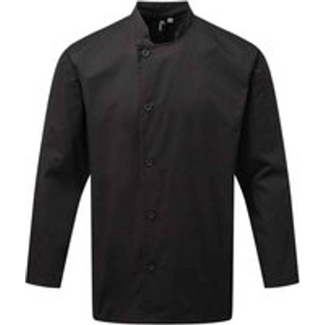 (4XL, Black) Premier Mens Essential Long-Sleeved Chef Jacket