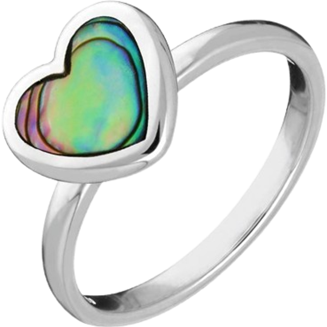 Sterling Silver Abalone Heart Ring