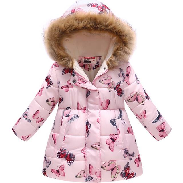 (Style 12, 4-5Years) Kids Girls Winter Jackets Floral Hooded Coats Warm
