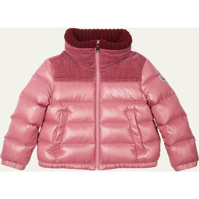 Moncler Girls Open Pink Kids Auffrique Velvet-panels Shell-down Jacket 8-14 Years 8 - OPEN PINK