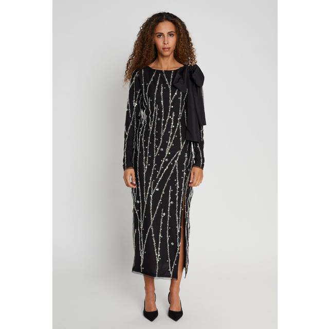 Bruuns Bazaar, Party Dresses, female, Gray, S, Elegant Daffibbkeiras Black Silver Dress