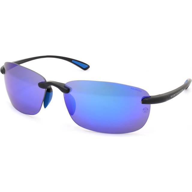 North Sails Unisex Vega NS006 Sunglasses Plastic Black Blue Squared Polarized