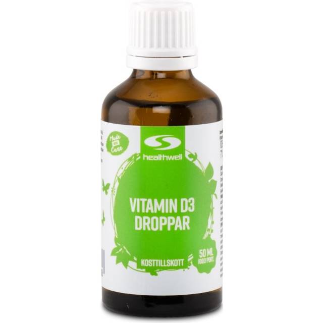 Healthwell Vitamin D3 Droppar, 50 ml