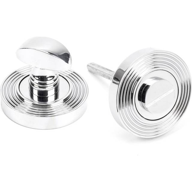 From The Anvil Polished Chrome Round Thumbturn Set (beehive), Silver