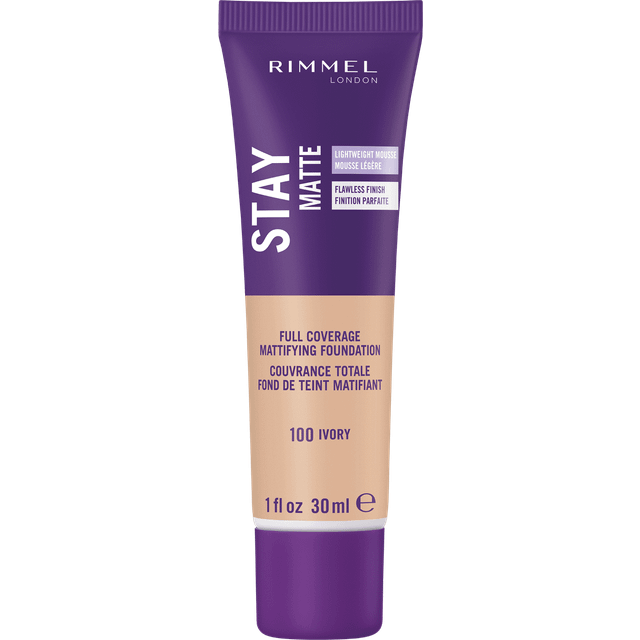 Rimmel London Stay Matte Liquid Mousse Foundation Shine Control 30ml Ivory #100