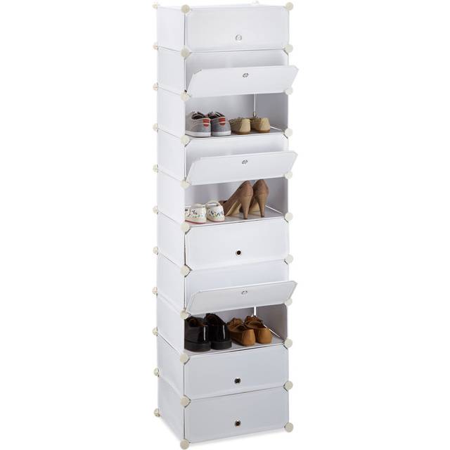 10 Pair Shoe Storage Cabinet - White (10)