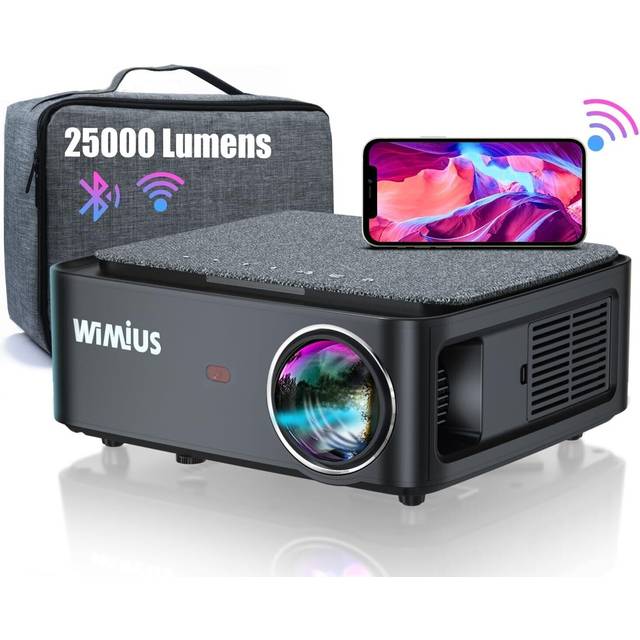 Projektorer, Full HD 1080P 25000 lumen projektor 5G WiFi Bluetooth-projektor stöd 4K-video, LED-hemmabio, videoprojektorer, 300 tums skärm, kompatibel med Fire Stick, smartphone, PS5-projektor