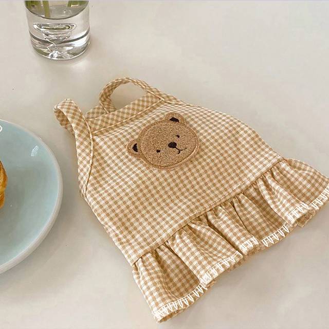 SHEIN 1pc Pet Clothes - Plaid Bear Vest For Pet Dogs And Cats (Spring, Autumn, Summer), Suitable For Small And Medium-Sized Breeds Such As Teddy, Beagle, Co