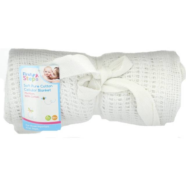 Cellular Blanket Soft Pure 100% Cotton Baby Comfort Newborn White Pack Of 2