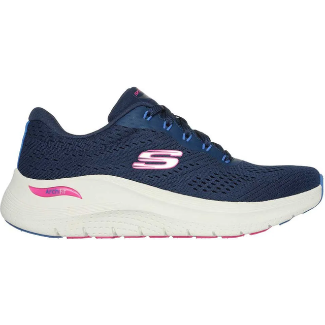 Skechers dam Arch FIT 2.0 Big League, Navy Mesh/Hot Pink & Blue Trim, 3 UK, Marinblå nät het rosa blå trim, 3