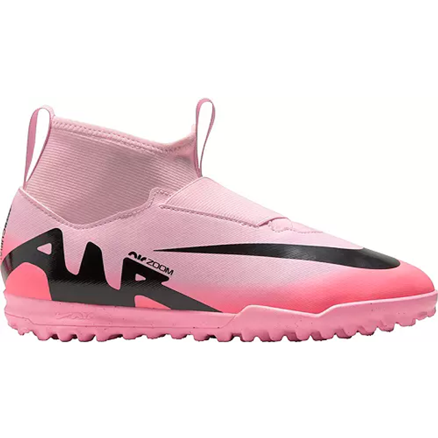 Nike Jr Zoom Superfly 9 Academy TF fotbollssko, rosa skum/svart, 33,5 EU, Rosa skum svart, 33.5 EU