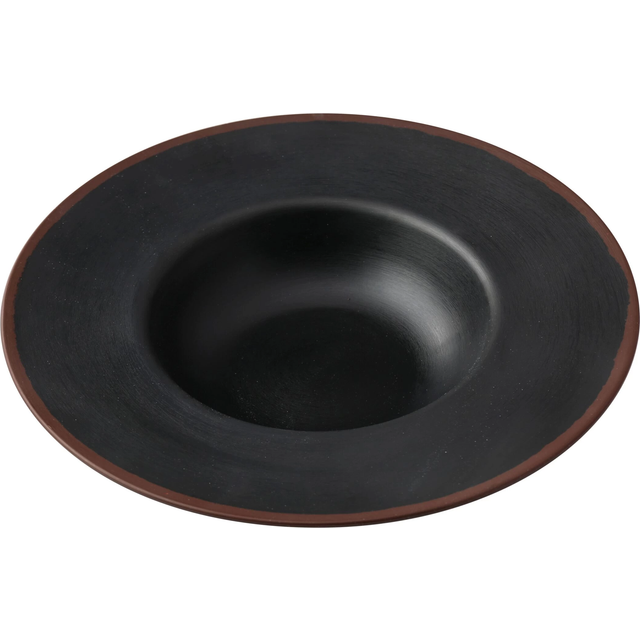 Yanco NA-710BK Nature Art 9.25 x 5 x 1.875 in. Dessert Plate, Black - 10 oz - Melamine - Pack of 24