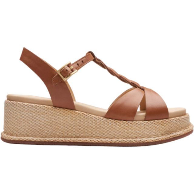 Clarks Clarks Kimmei Twist Leather Women's Strappy Sandals - Tan - UK 4.5