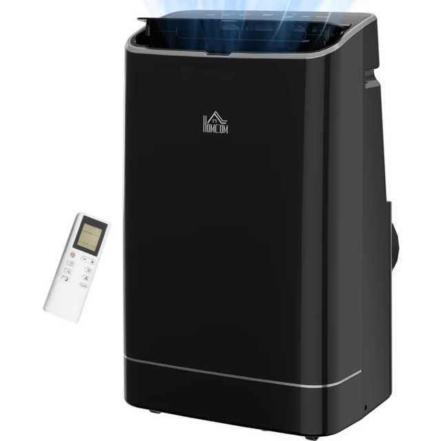 Homcom 14,000 Btu Mobile Air Conditioner, 35m², Smart Home Wifi, With Dehumidifier, Fan, 24h Timer, Window Kit, Black