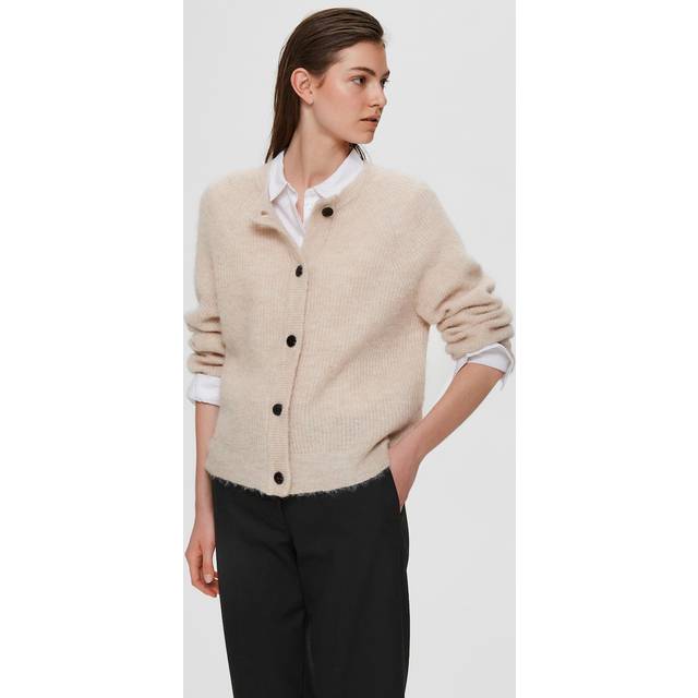 Selected Femme Wool Blend Cardigan - Beige/Birch