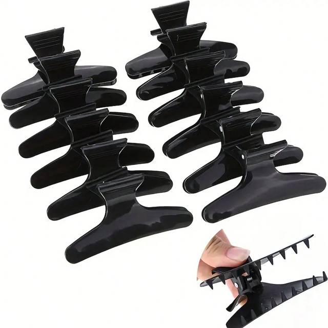 SHEIN 24/12pcs Butterfly Claw Clip Solid Color Shark Claw Simple Style Hair Clip For Hair Styling Ponytail Holder Hair Accessories For Women,Hair Tools,Hair