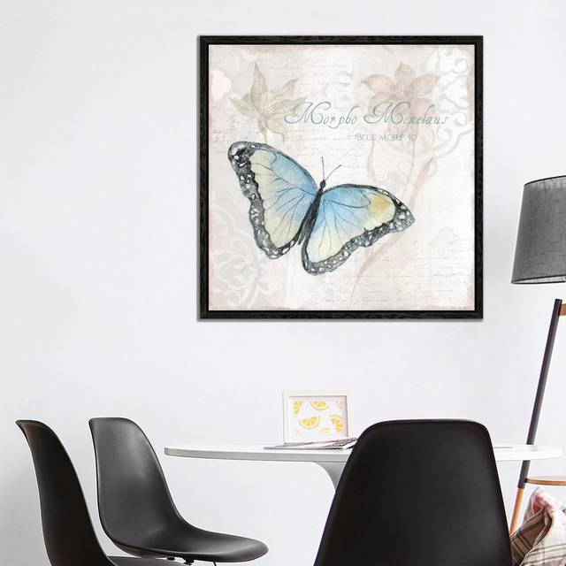 Postcard Butterfly III by Tava Studios - Gallery-Wrapped Canvas Giclée on Canvas - Black Framed (93.98 cm H x 93.98 cm W)