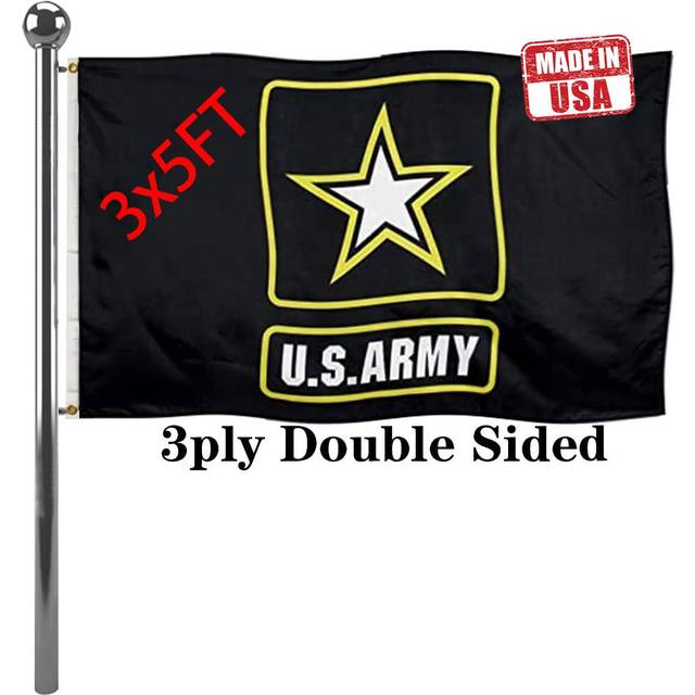 Jayus Black US Army Star Military Flags 3x5 Outdoor Double Sided Heavy Duty United States Army Flag Banner with 2 Grommets