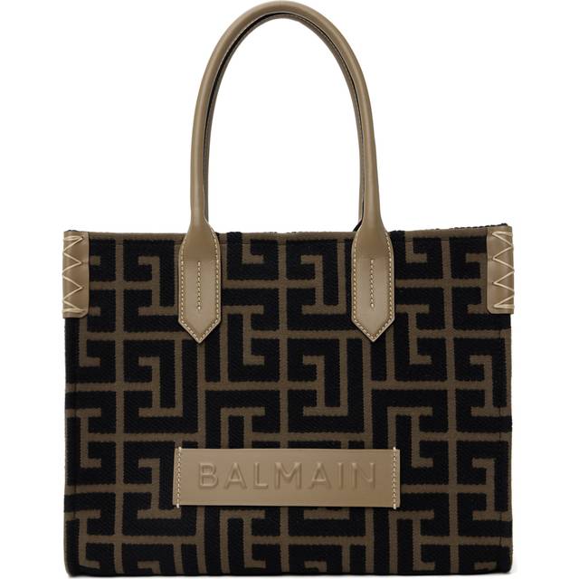 Balmain Khaki & Black B-Army 36 Monogram Jacquard Tote - Ubk Kaki/Noir - UNI