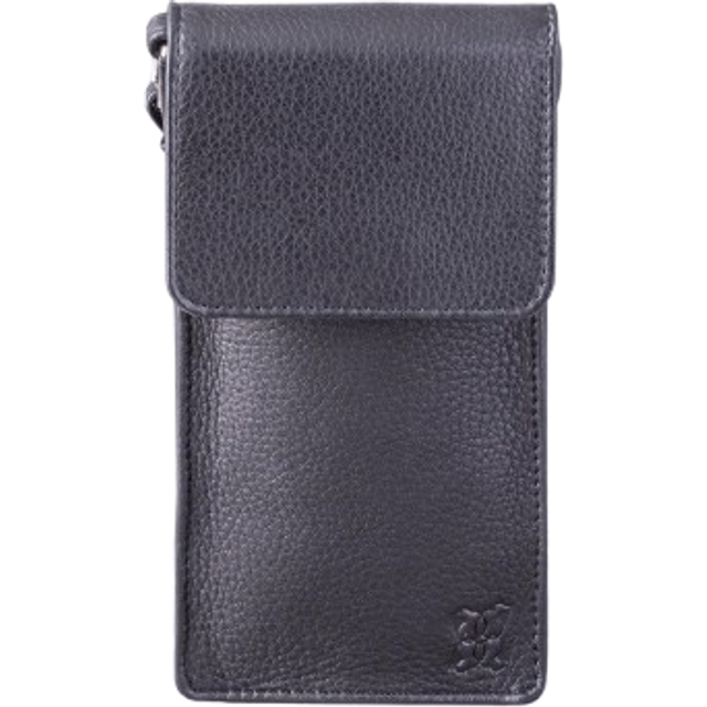 Lakeland Leather Bowness Leather Crossbody Phone Pouch Colour: Black, Size: One Size