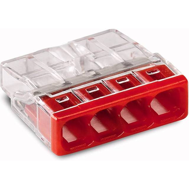WAGO 2273-204ÂCompact Socket Terminal 4Âx 0.5-2.5ÂmmÂ²ÂNo. 2273-204ÂRed (Pack of 100)