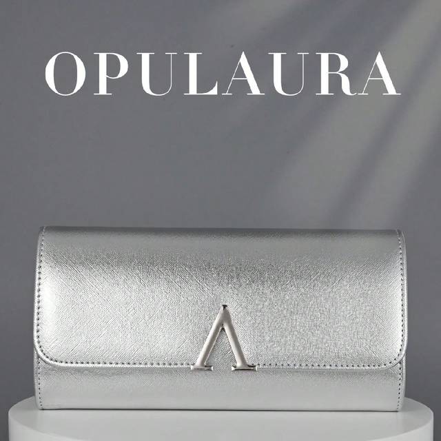SHEIN OpulAura Women&#39;s Elegant Luxury Leather Evening Clutch Bag - Metallic Decor Envelope Formal Handbag For Prom, Party, Wedding - Shiny Leather Crossbody