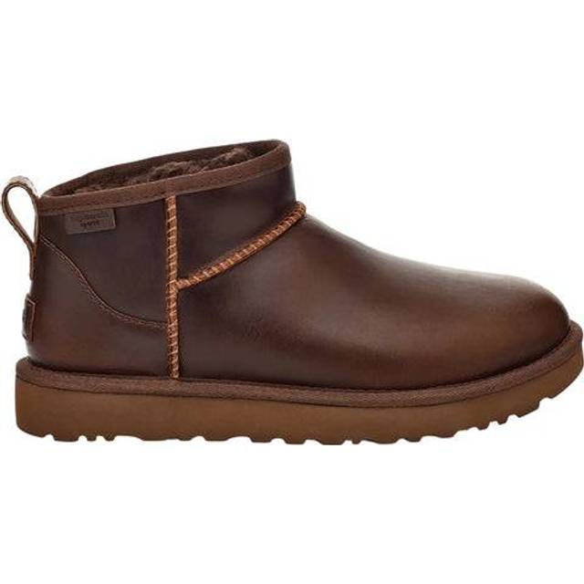 UGG Mens Classic Ultra Mini Leather Regen M Ironwood Grey, 12