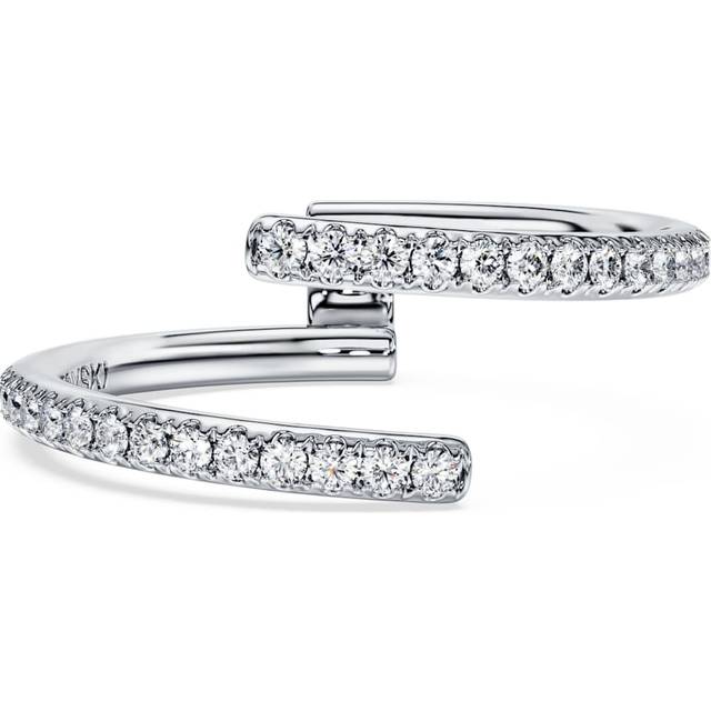 Eternity open band ring, Lab-grown diamonds 0.2 ct tw, Round shape, 18K white gold - White - 50