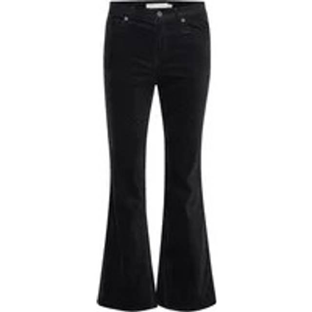 Black Eisha Crop Flare Jeans (33)