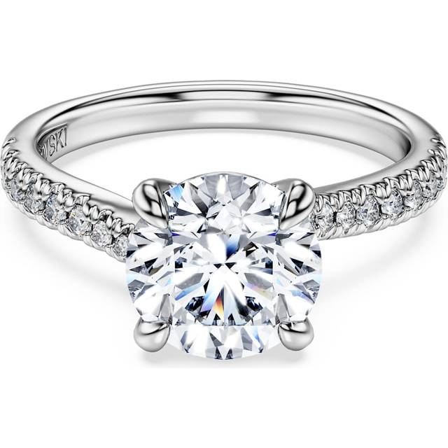 Eternity solitaire ring, Lab-grown diamonds 2.25 ct tw, Round shape, 18K white gold - White - 58