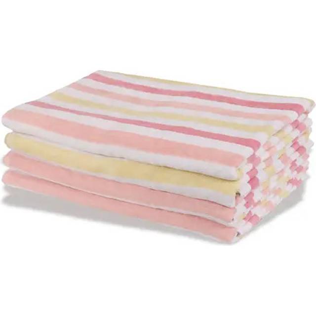 Borg Living Striped Badehåndklæde Hvid, Pink, Gul (200x100cm)