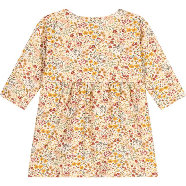 Floral Cotton Mix Dress with Long Sleeves - Printed - 12M (74CM)