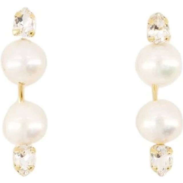 Simone Rocha, Earrings, female, Beige, ONE SIZE, Natural Pearl Double Ended Earrings Beige