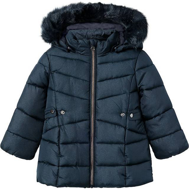 NAMN IT Flickans Nmfmerethe Jacka Glitter Noos Quiltad, Mörk safir, 92 cm