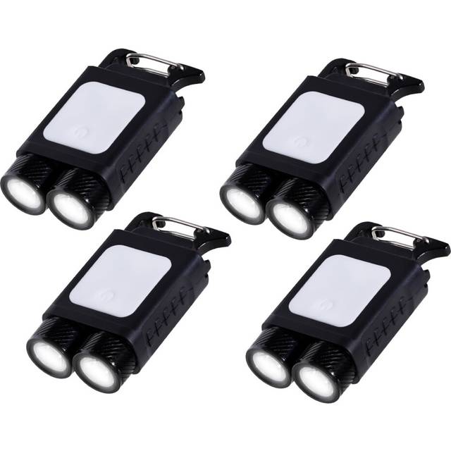 Chronus 4 Pack Rechargeable EDC Flashlights, Small LED Keychain Flashlights, Portable Pocket Flashlight, 300 Lumens Key Chain Lights(Black)