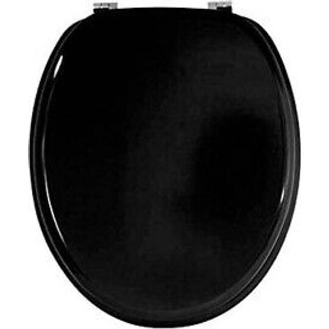 Black traditional quality wooden laminated toilet seat with hing wc bathroom