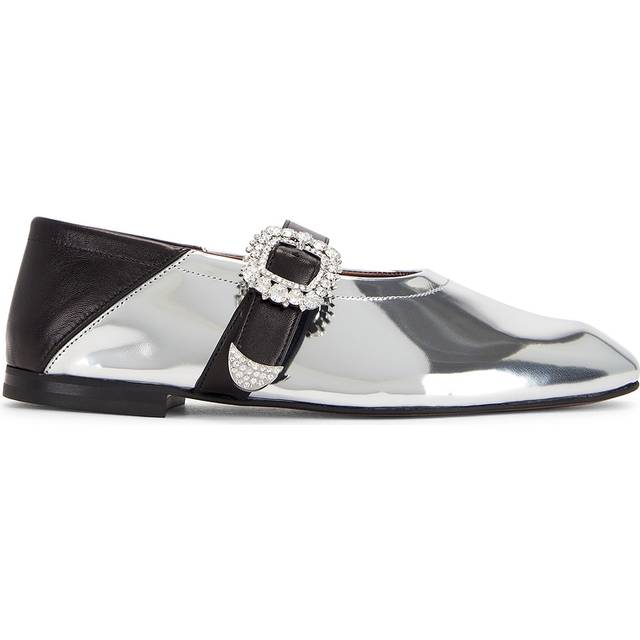 Wales Bonner Buckle Ballerina Flat in Silver - Metallic Silver. Size 38 (also in 40). (38)