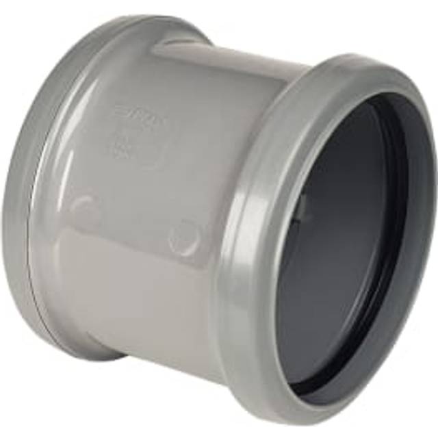FloPlast Ring Seal Soil Coupling Double Socket - 110mm Grey